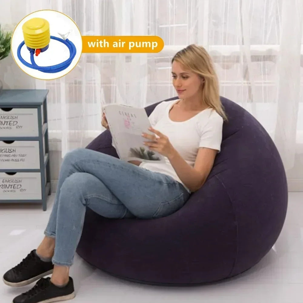 Large Inflatable Lazy Sofa Chair - PVC Lounger Bean Bag for Indoor Outdoor - Deal Done