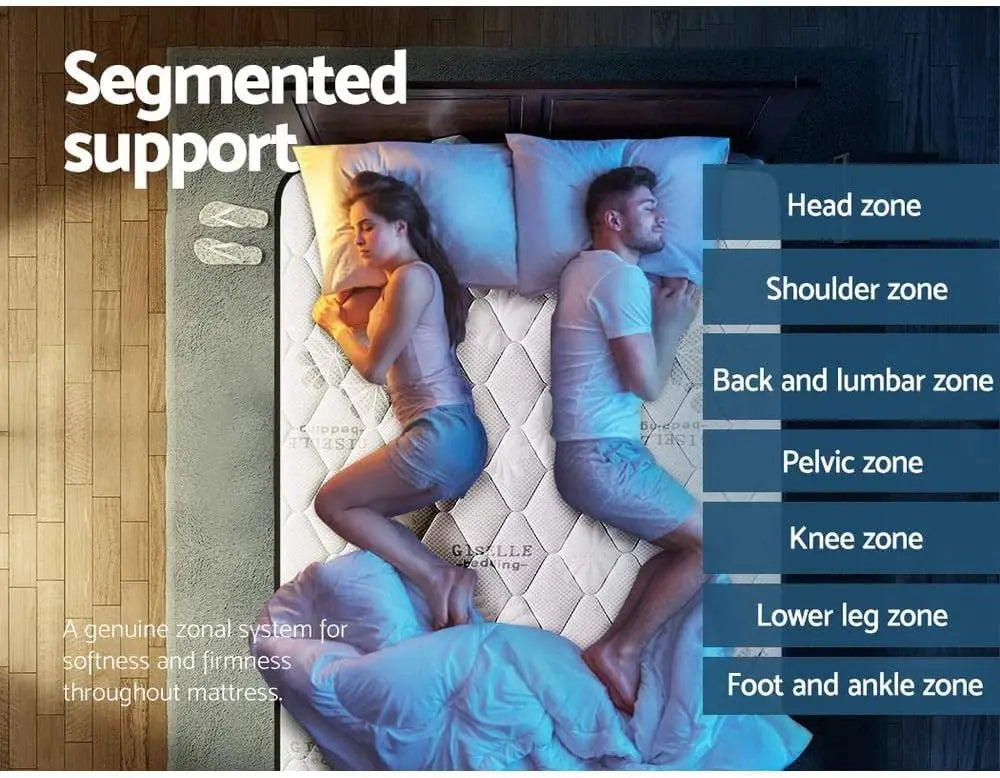 XMSJ King Single Mattress 28cm (8") - 7-Zone Pocket Spring System Innerspring Foam Breathable - Deal Done