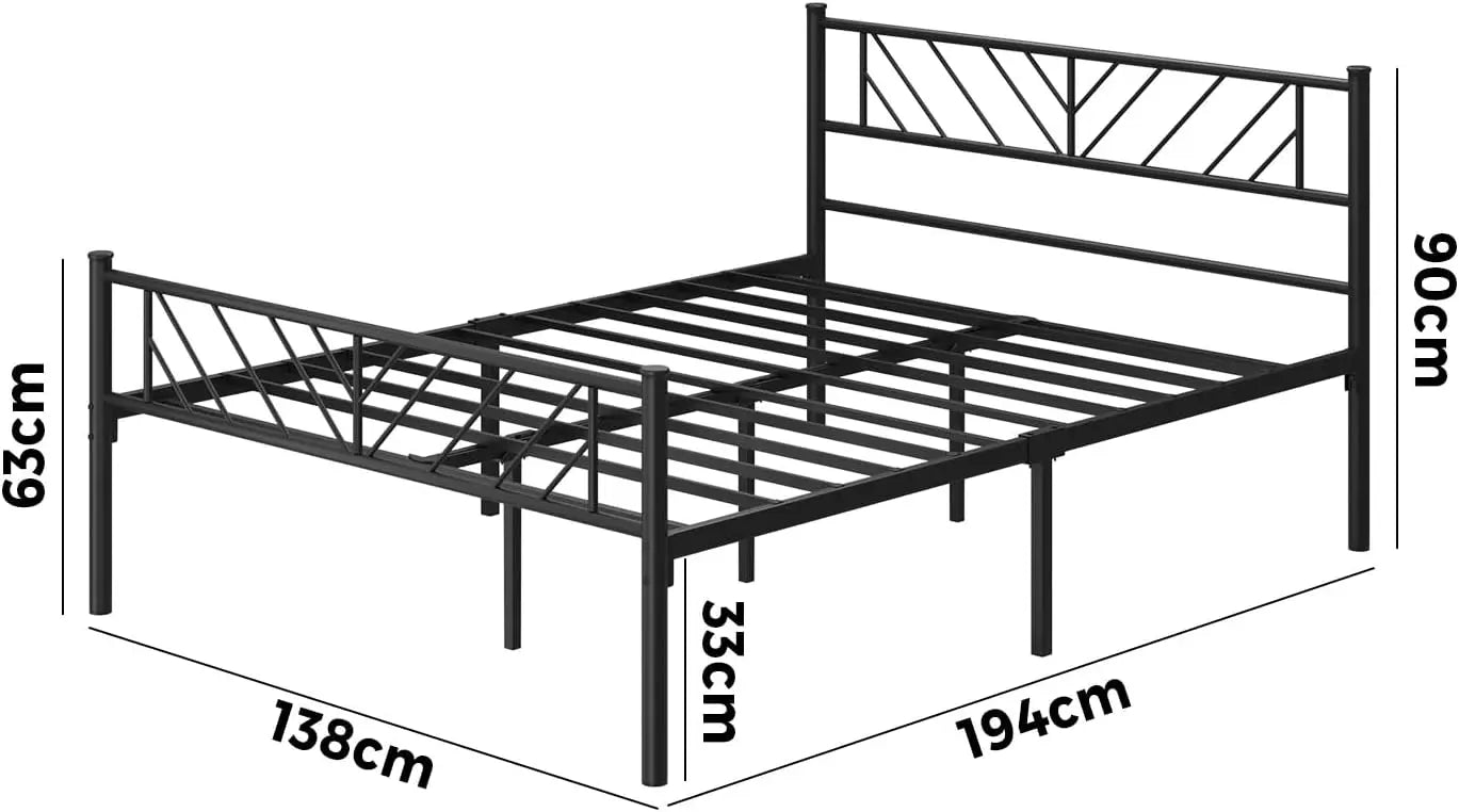 XMSJ Double Metal Bed Frame with Storage Space - Platform Base - Deal Done