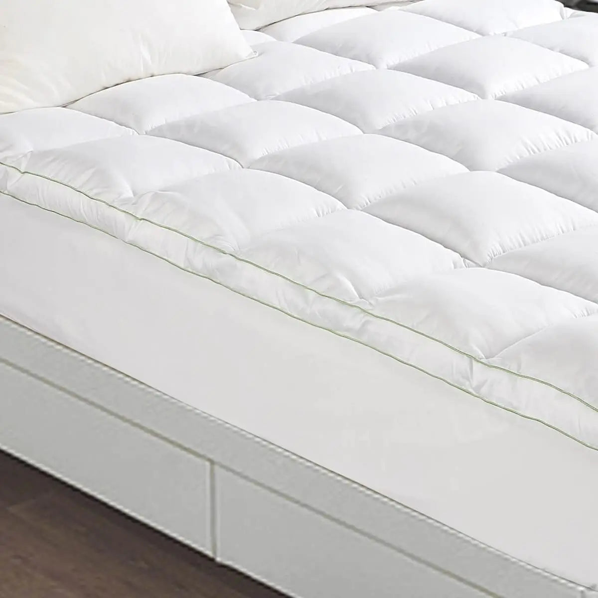 XMSJ Bamboo Mattress Topper Queen - Hotel Style Pillowtop Fitted Washable - Deal Done