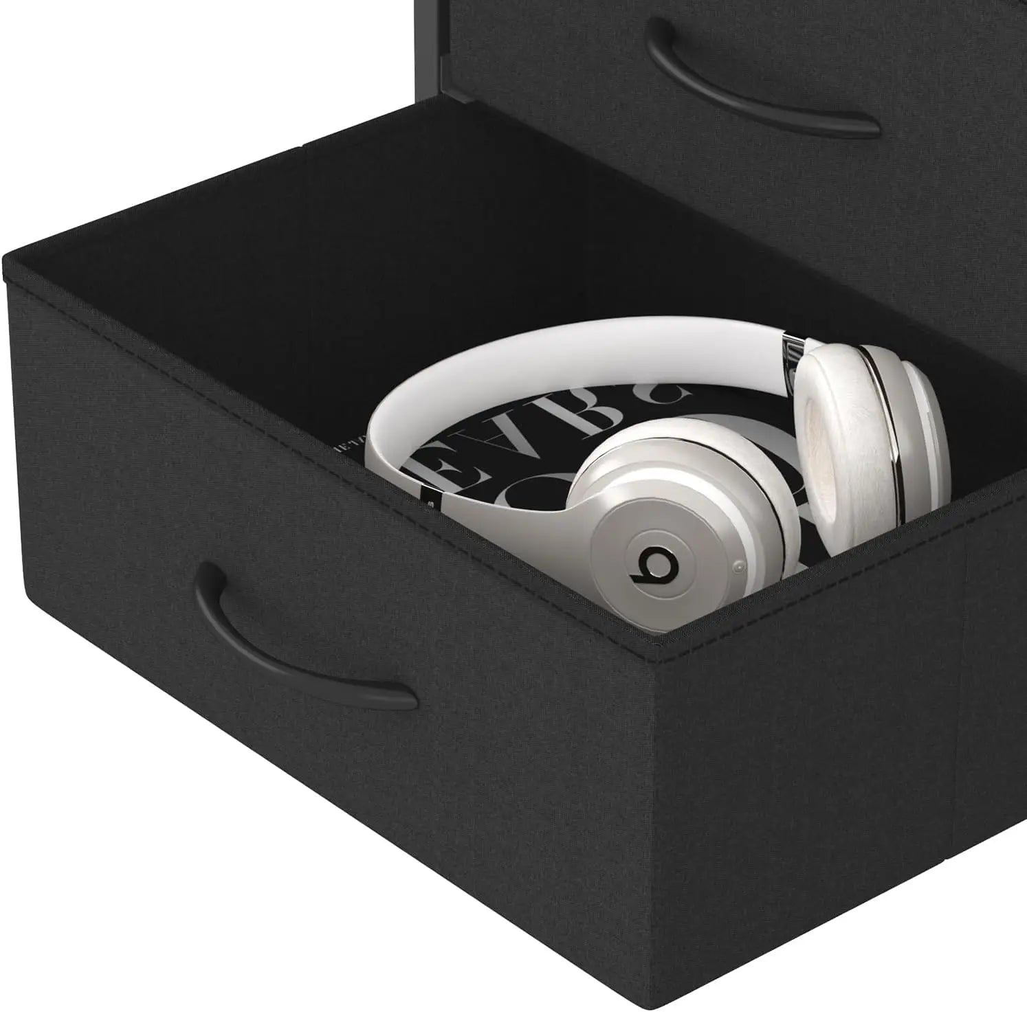 XMSJ LED End Table Modern Morocco - Charging Station with 3 Fabric Drawers & Shelf - Deal Done