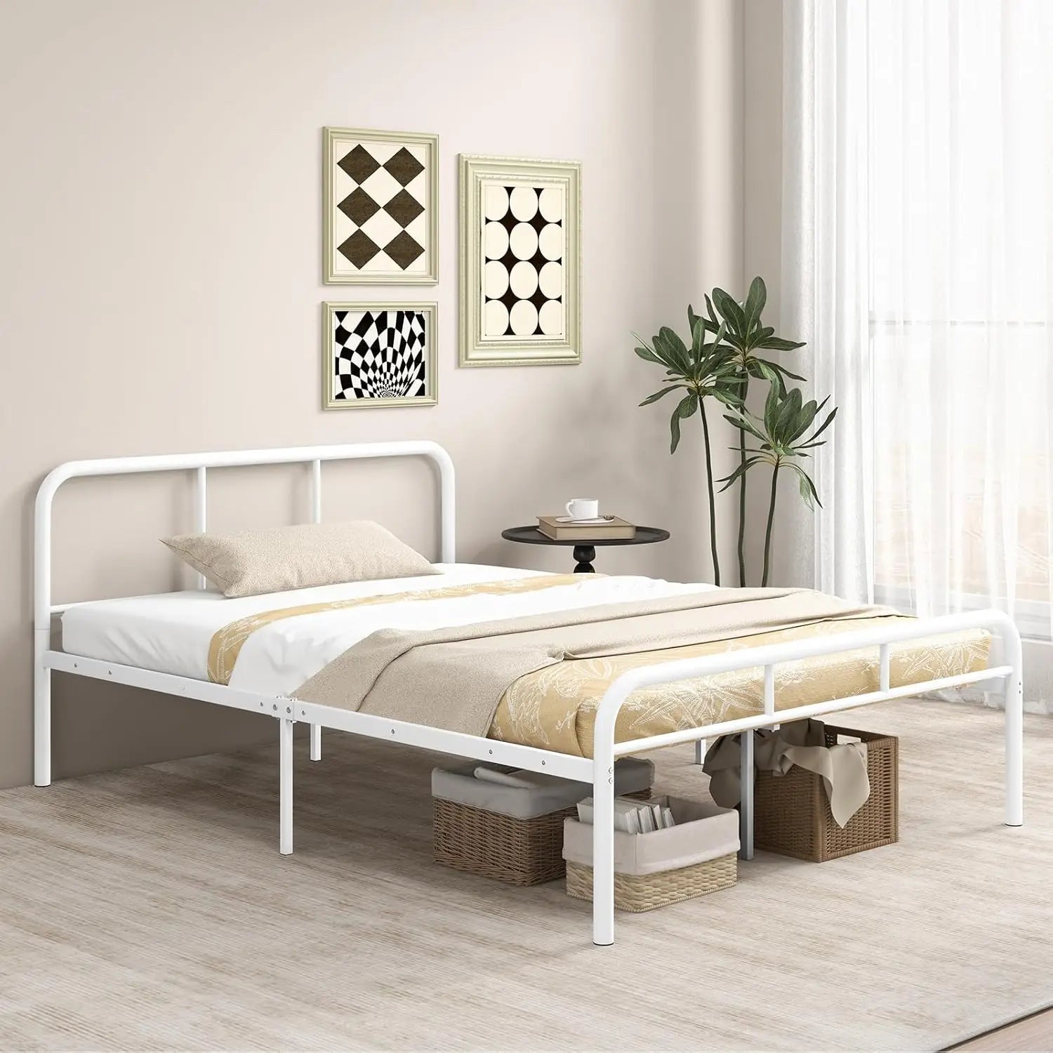 XMSJ Metal Platform Bed King - Heavy Duty with Headboard & Footboard - Deal Done