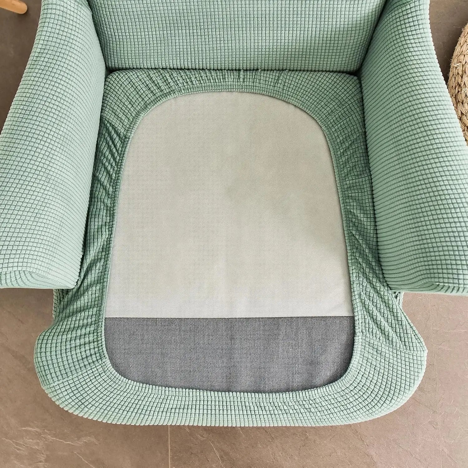 XMSJ Wingback Chair Cover with Cushion - Stretch Slipcover Washable Polyester - Deal Done