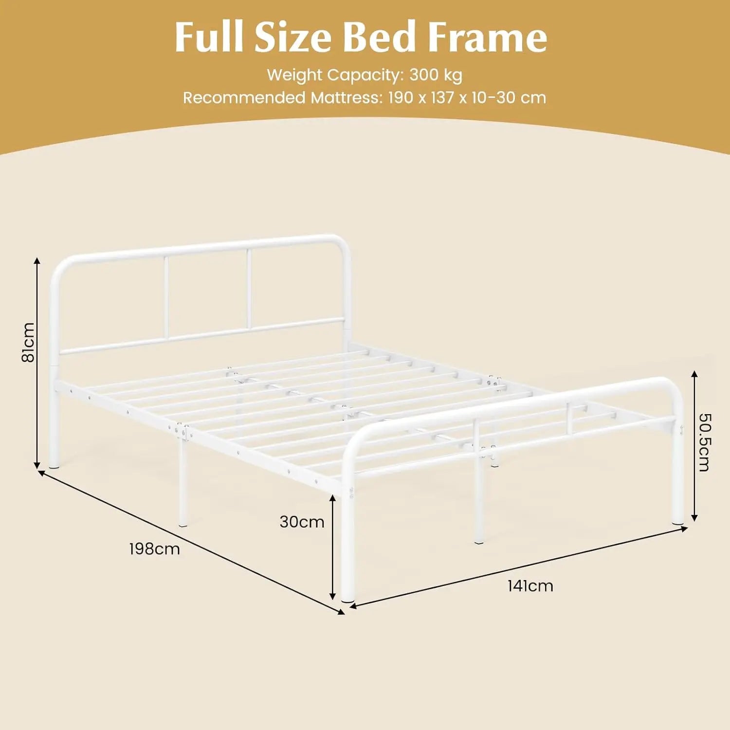 XMSJ Metal Platform Bed King - Heavy Duty with Headboard & Footboard - Deal Done