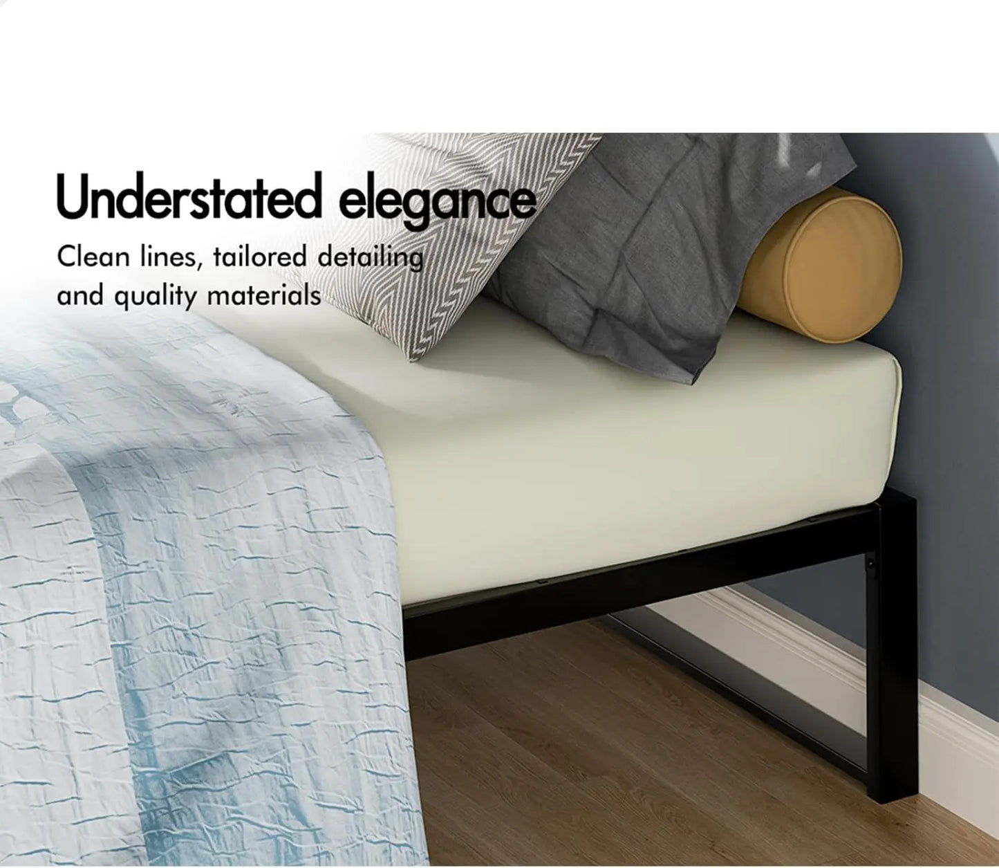 XMSJ Single Metal Bed Frame - Industrial Platform with Reinforced Steel - Deal Done