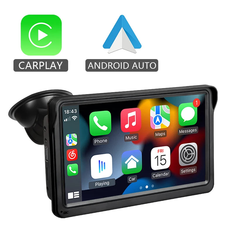 Hippcron 7" Portable CarPlay & Android Auto Car Radio