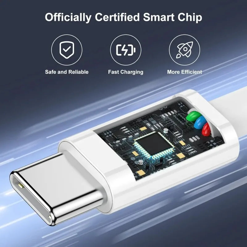 SHUKUI USB-C to USB-C Cable 100W 6A Fast Charging - 3PCS Type-C Charger for iPhone Samsung - Deal Done