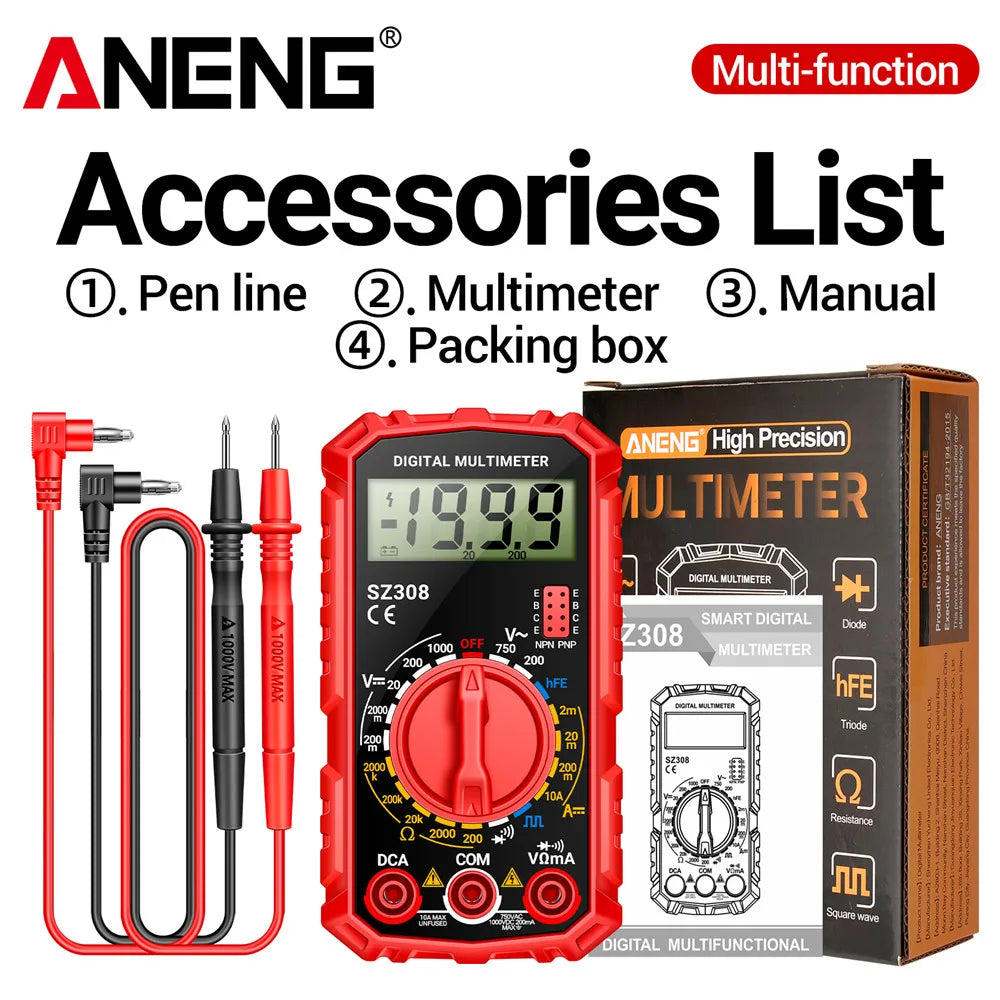 ANENG SZ308 Digital Multimeter – AC/DC Voltage & Current