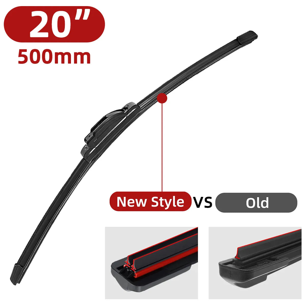 Double Rubber Wiper Blades J/U Hook – 14" to 26"