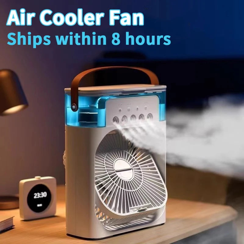 KUALOOL 3-in-1 Mini Air Cooler Fan USB - Portable Humidifier LED Night Light Desktop - Deal Done