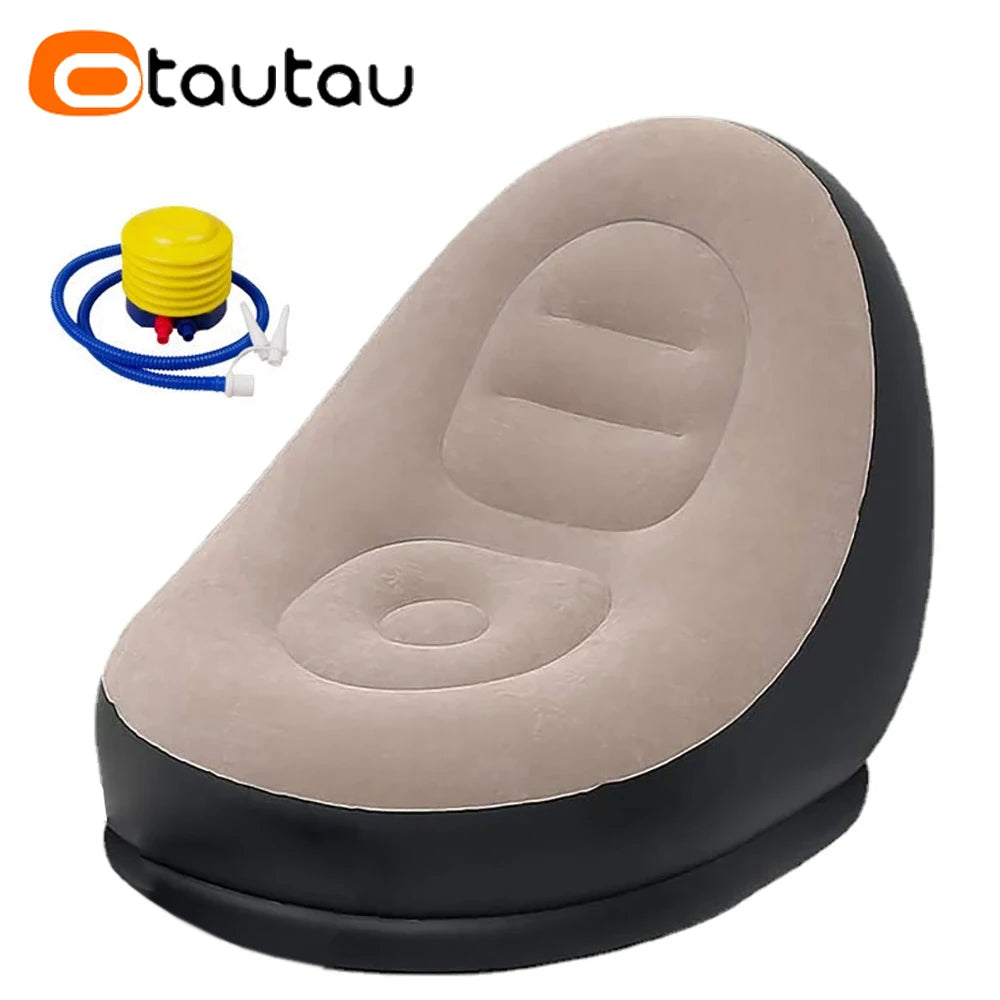OTAUTAU Inflatable Lounger with Footstool - Outdoor Camping Recliner Sofa - Deal Done