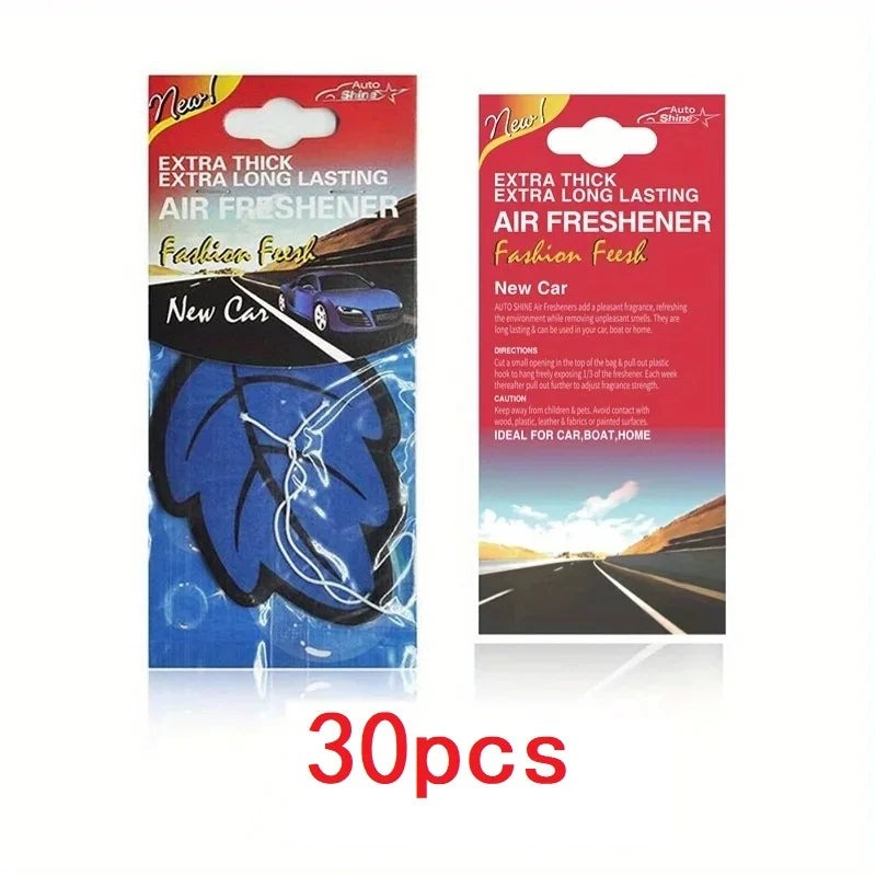 Hanging Car Air Freshener – Scented Leaf Shape (3–30 Pack)