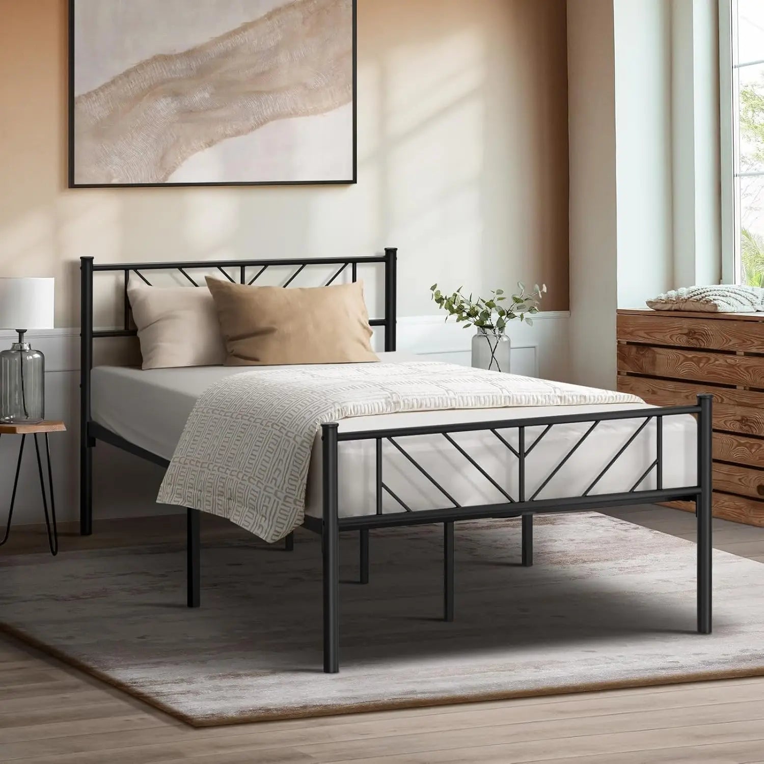 XMSJ Vintage King Single Metal Bed Frame with Storage Space - Deal Done