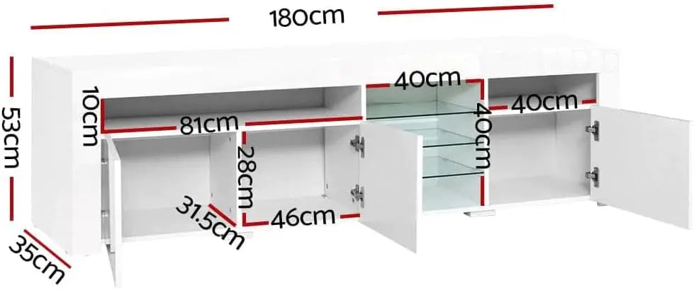 XMSJ Entertainment Unit TV Stand 180cm - Modern Storage Shelf with Cabinets & Cupboard - Deal Done