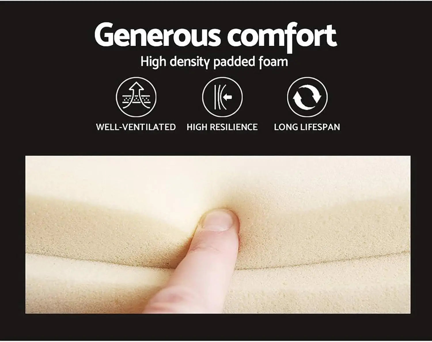 XMSJ Double Bed Frame Platform Wingback Headboard - Grey Fabric Upholstered Base - Deal Done