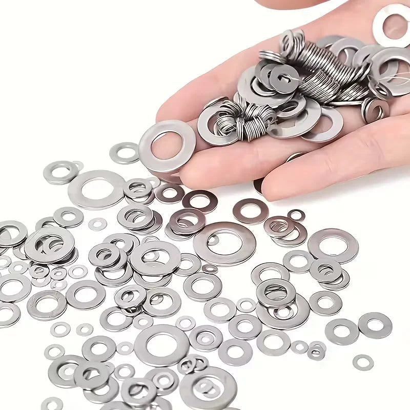 Stainless Steel Flat Washer Kit 180pcs – M2 to M10