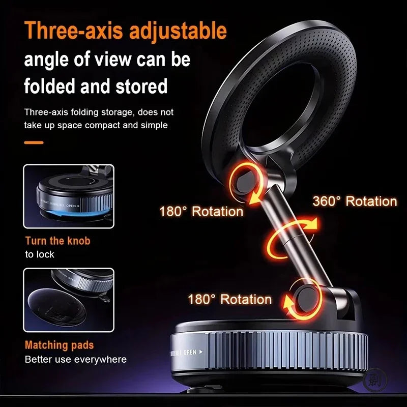 Magnetic Car Phone Holder – Foldable & Rotatable Mount