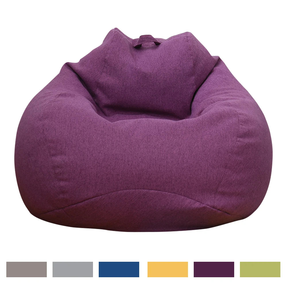 Bean Bag Sofa Cover Only 100x120cm - Violet Fabric Lazy Chair (No Filler) - Deal Done