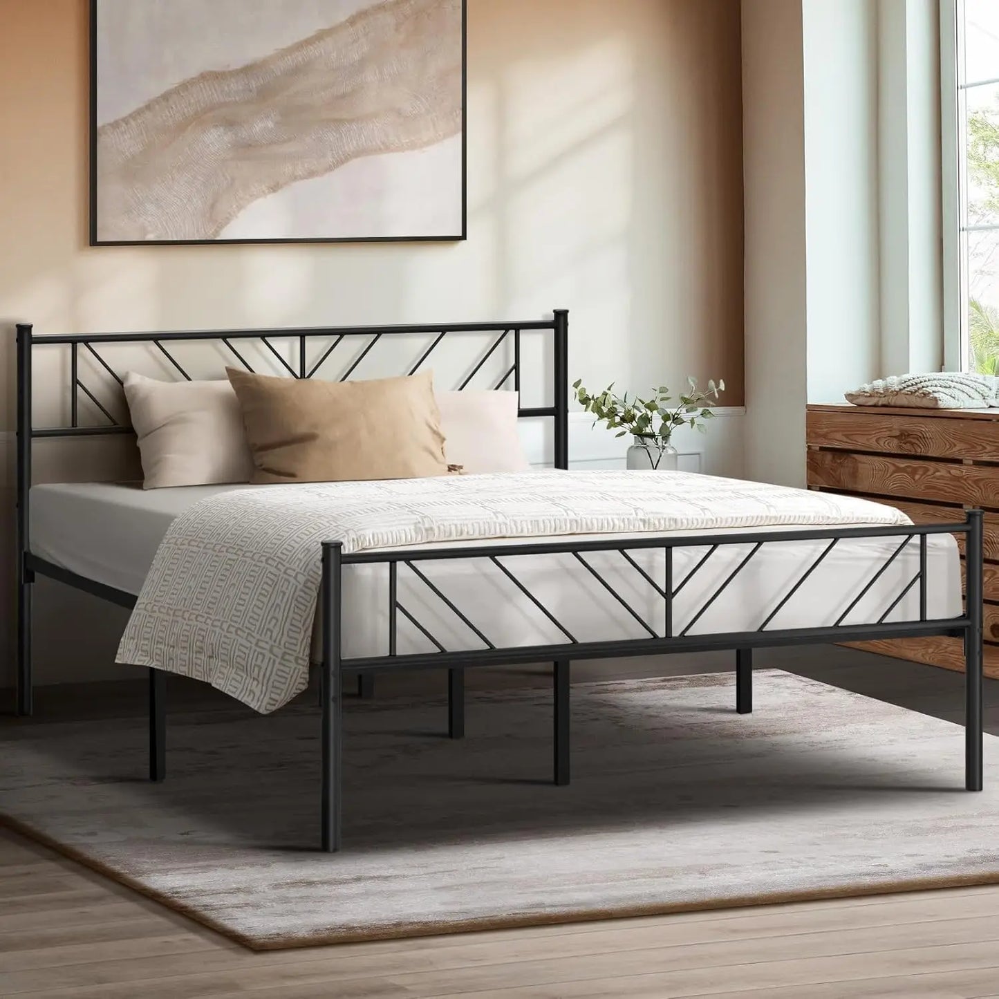 XMSJ Double Metal Bed Frame with Storage Space - Platform Base - Deal Done