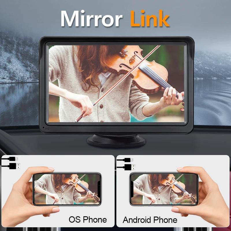 Hippcron 7" Portable CarPlay & Android Auto Car Radio