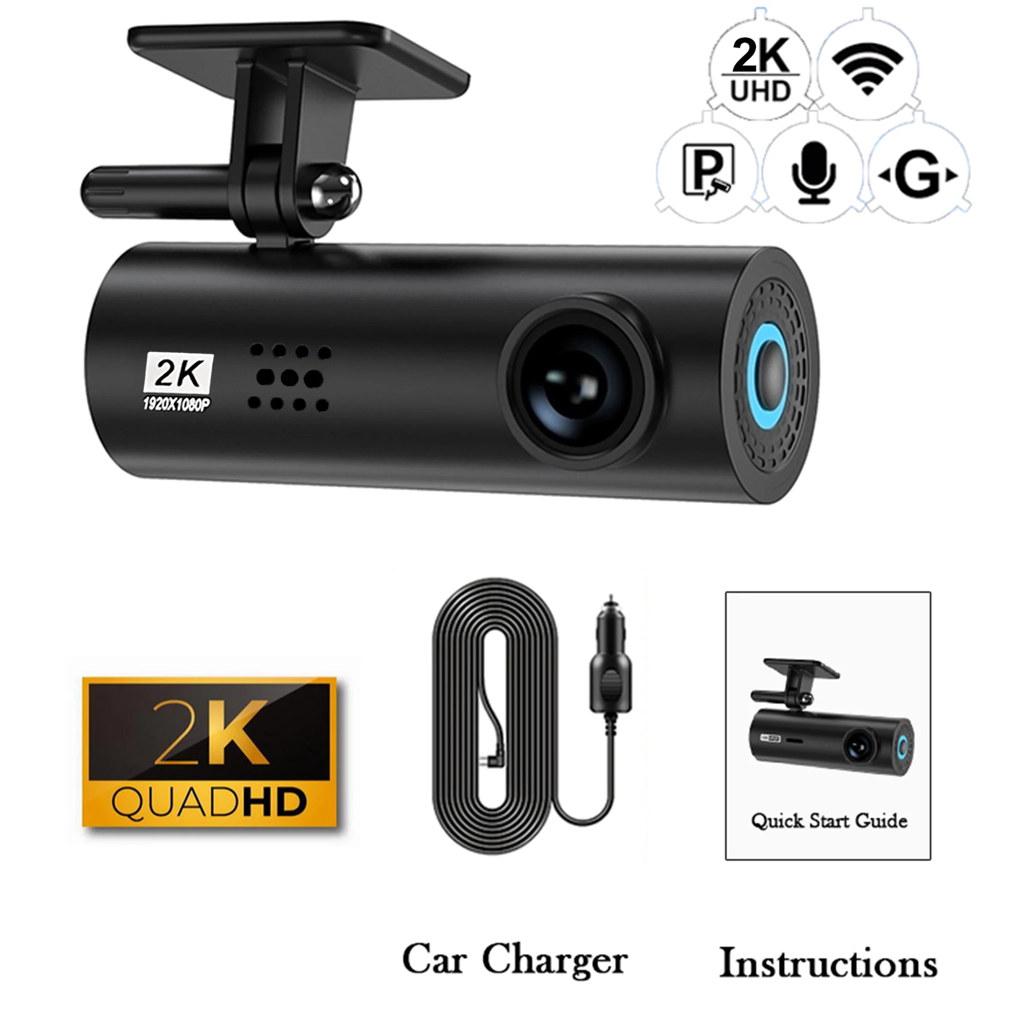 4K/2K WiFi Dash Cam – 24H Parking Monitor