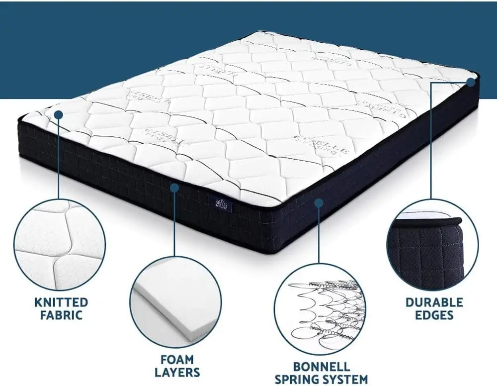 XMSJ Double Mattress 16cm Bonnell Foam - 6-Coil Spring System Euro Top 5Yrs Warranty - Deal Done