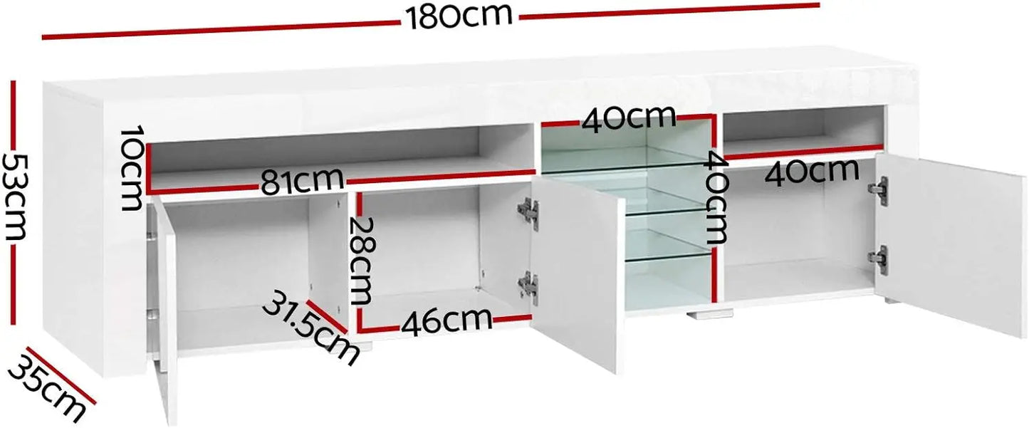 XMSJ Entertainment Unit TV Stand 180cm - Modern Storage Shelf with Cabinets & Cupboard - Deal Done