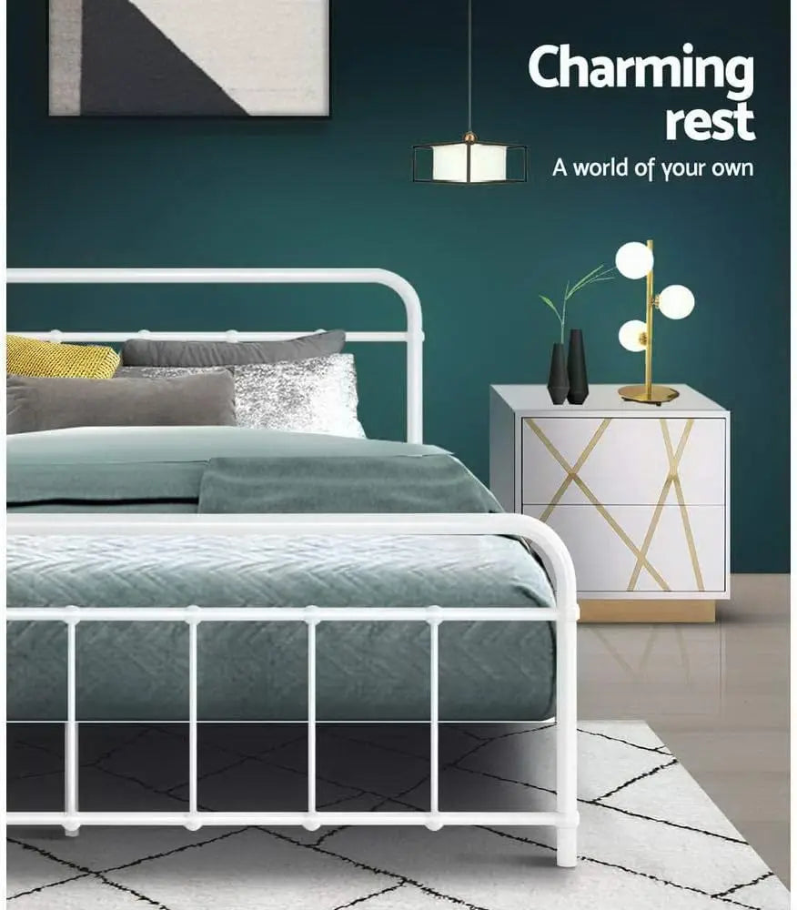 XMSJ Metal Platform Bed Frame with Headboard - Heavy Duty 300kg Capacity - Deal Done