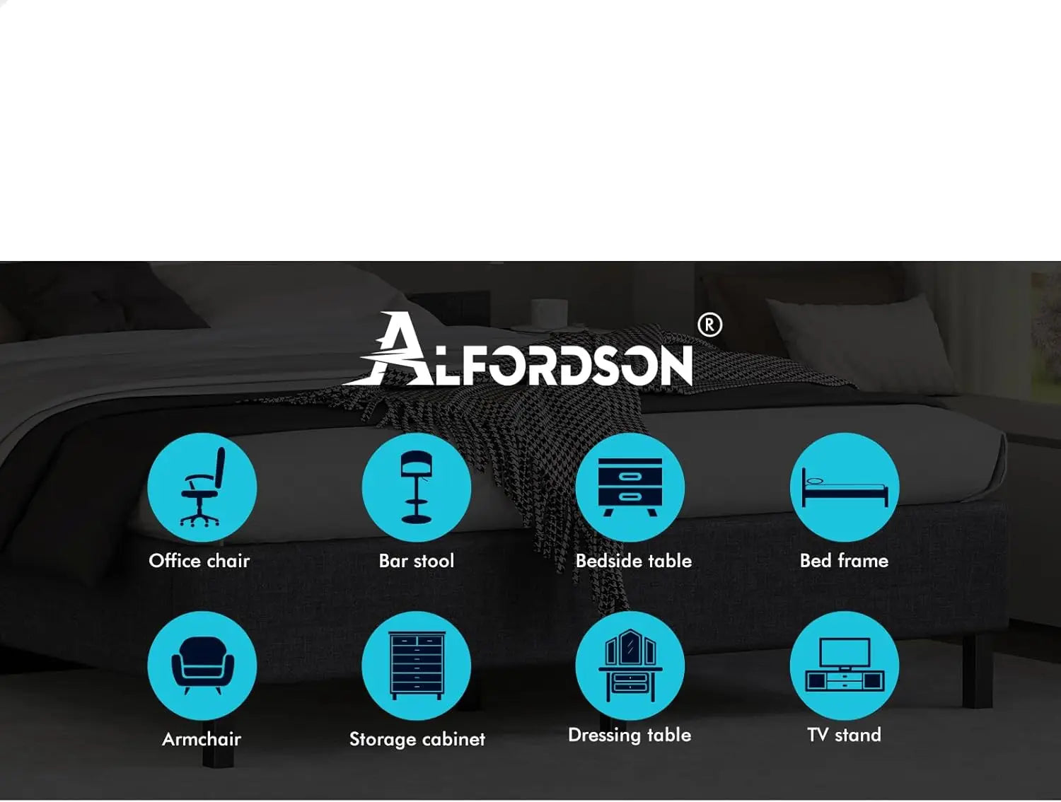 XMSJ Queen Platform Bed Frame Grey - Linen Upholstered No Headboard - Deal Done