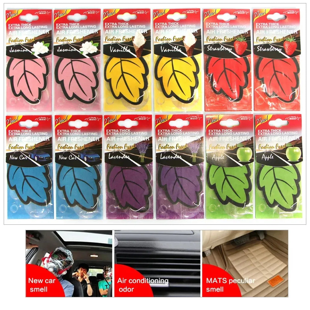 Hanging Car Air Freshener – Scented Leaf Shape (3–30 Pack)