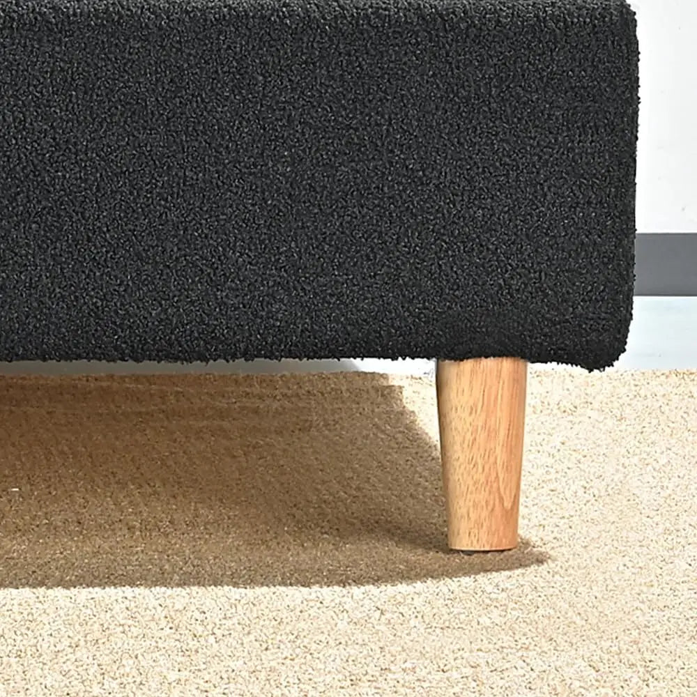 XMSJ Upholstered Platform Bed King Black - Fabric Headboard Base - Deal Done