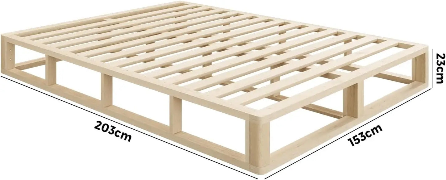 Queen Bed Frame Solid Wood Platform - Wooden Bed Base (1500mm) - Deal Done