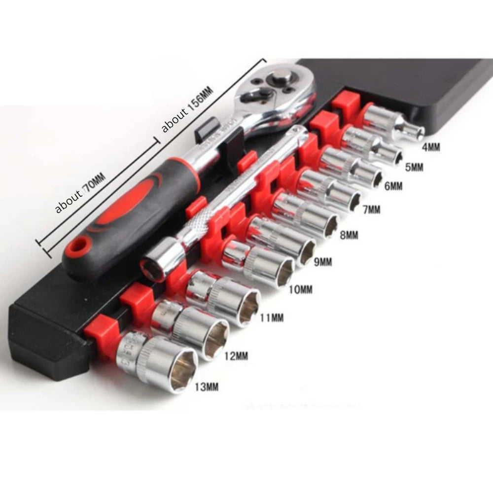 12pc Wrench & Socket Set – Car Bike Motorcycle Repair