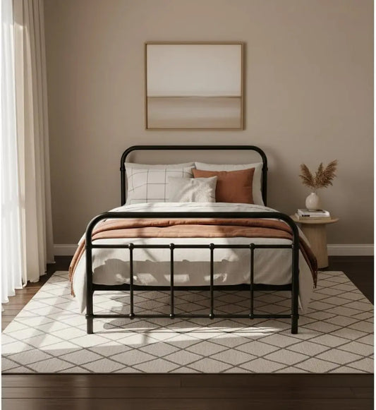 XMSJ Metal Platform Bed Frame Queen - Heavy Duty with Headboard 1600mm - Deal Done