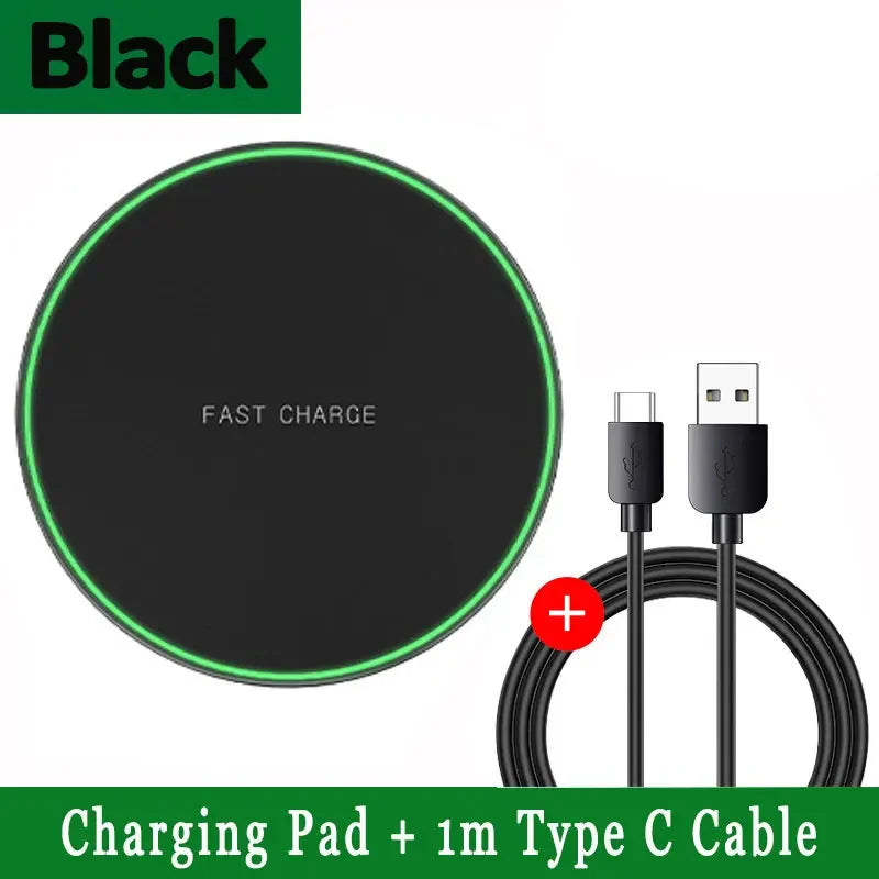 VIKEFON 30W Fast Wireless Charger Pad - Type C LED Charging Station for iPhone Samsung - Deal Done