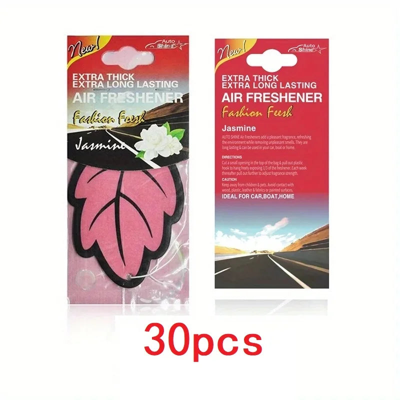 Hanging Car Air Freshener – Scented Leaf Shape (3–30 Pack)