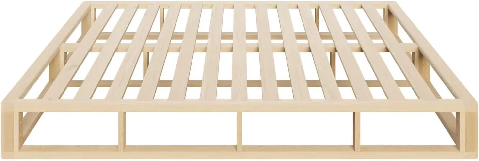 Queen Bed Frame with Solid Wood Frame Platform Bed and Wooden Bed Base